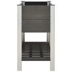 vidaXL Lit surélevé de jardin avec étagère 125x50x90 cm WPC Gris