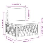 vidaXL Canapé central de jardin avec coussins anthracite tissu tissé