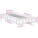 vidaXL Cadre de lit chêne sonoma 90x200 cm bois d'ingénierie