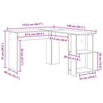 vidaXL Bureau d'Angle Chêne Sonoma Chêne Sonoma Panneau de particules