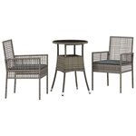 vidaXL Ensemble de salle à manger pour jardin 3 Pièces Gris Poly rotin
