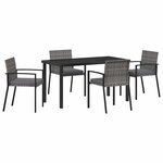 vidaXL Ensemble de salle à manger pour jardin 5 Pièces Gris Poly rotin