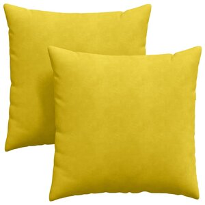 vidaXL Coussins de canapé 2 pc Tissu en velours côtelé Jaune