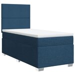 vidaXL Sommier à lattes de lit avec matelas Bleu 100x200 cm Tissu