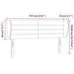 vidaXL Tête de lit avec oreilles Gris foncé 147x23x78/88 cm Velours