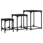 vidaXL Tables basses gigognes 3 Pièces noir bois d'ingénierie