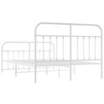 vidaXL Cadre de lit métal sans matelas et pied de lit blanc 140x190 cm