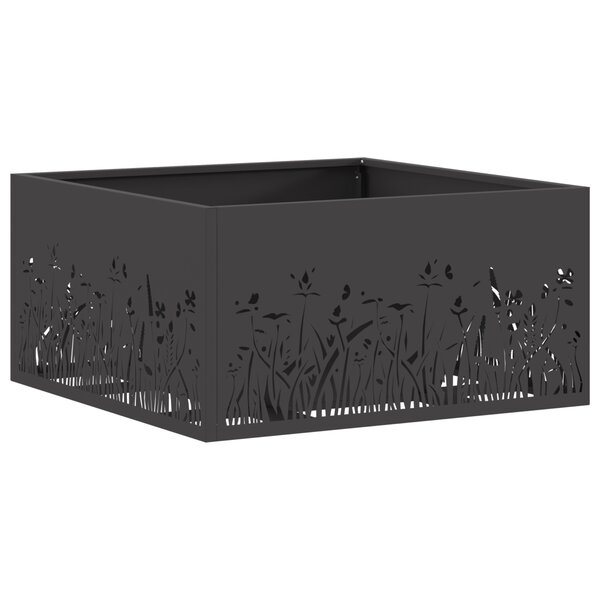 brasero vidaXL carré noir 60x60x30 cm en acier