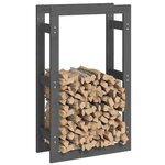 vidaXL Support pour bois de chauffage Gris 60x25x100 cm Bois de pin