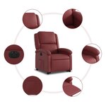 vidaXL Fauteuil inclinable électrique rouge bordeaux similicuir