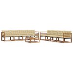 vidaXL Ensemble de canapés d'extérieur 9 Pièces Naturel et Beige