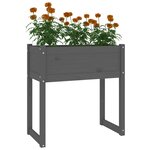 vidaXL Jardinière Gris 78x40x81 cm Bois massif de pin