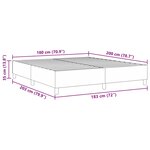 vidaXL Cadre de lit plateforme Gris clair 180 x 200 cm tissu