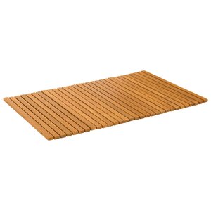 vidaXL Tapis de bain Marron 80 x 50 cm Bois d'Acacia Massif