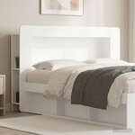vidaXL Cabinet de Tête de Lit avec stockage Blanc Bois d’ingénierie