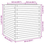 vidaXL Jardinière 60x60x68 5 cm bois de pin massif