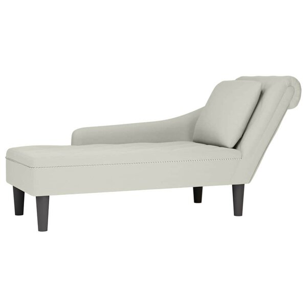 vidaXL Fauteuil long avec accoudoir droit crème velours