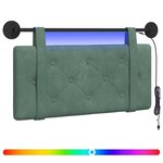 vidaXL Tête de lit suspendue Avec lumière LED Vert Mer Velours