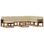 vidaXL Ensemble de canapés d'extérieur 9 pc Naturel et Beige