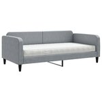 vidaXL Lit de jour avec matelas gris clair 100x200 cm tissu