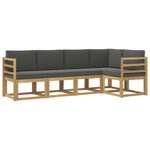 vidaXL Ensemble de canapés d'extérieur 5 Pièces Blanc et anthracite
