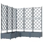 vidaXL Jardinière avec Treillis 5 Pièces Gris clair 120x120x125.5 cm