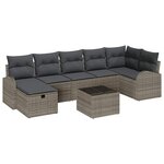 vidaXL Ensemble de canapé de jardin 8 Pièces Gris 289 x 124 x 85 cm