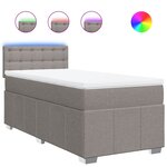 vidaXL Sommier à lattes de lit avec matelas Taupe 90x200 cm Tissu