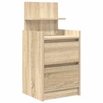 vidaXL Table de chevet avec 2 tiroirs chêne sonoma 38x34x80 cm