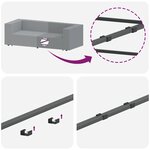 vidaXL Module de repose-pieds de canapé modulaire gris foncé