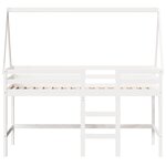 vidaXL Lit superposé et échelle et toit blanc 90x190cm bois pin massif