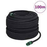 vidaXL Tuyau d'arrosage de jardin noir 0 6" 100 m caoutchouc