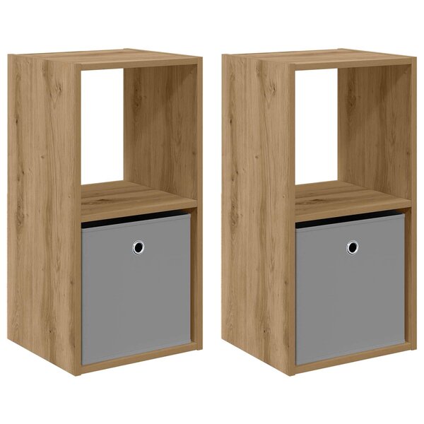 vidaXL Table de chevet 2 pc Chêne artisanal 35 x 32 x 68 5 cm
