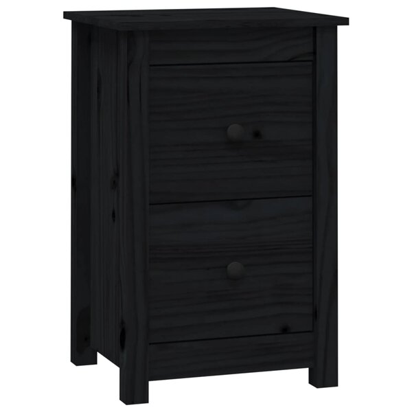 vidaXL Table de chevet Noir 40x35x61 5 cm Bois de pin massif