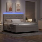 vidaXL Lit à ressorts avec matelas avec LED Taupe 180 x 200 cm tissu