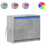 vidaXL Buffet avec LED gris béton 72x34x61 cm bois d'ingénierie
