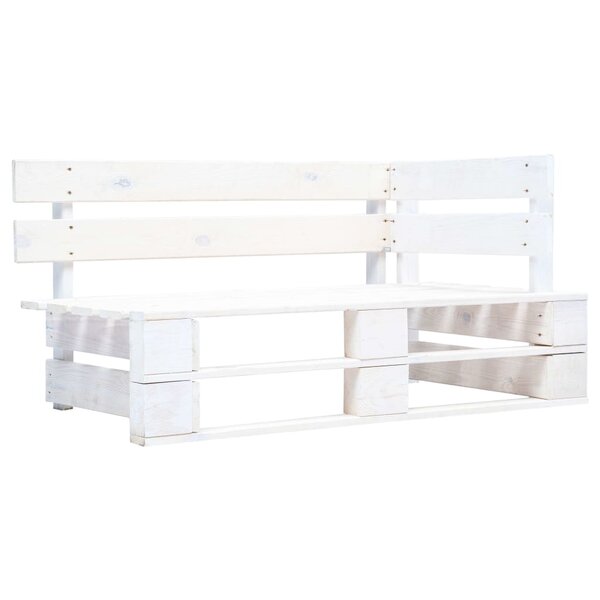vidaXL Banc d'angle palette de jardin bois blanc
