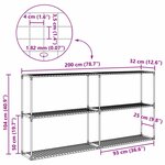 vidaXL Support de plantes à 3 niveaux Noir 200 x 32 x 104 cm Acier