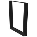 vidaXL Pieds de table à manger en V 3 pièces Noir 80 x (72-73 3) cm Acier