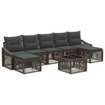 vidaXL Ensemble de canapé de jardin 8 pc Gris polyrotin