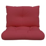 vidaXL Coussins de palette 2 Pièces rouge bordeaux tissu