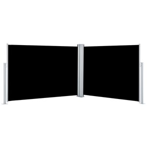 vidaXL Auvent latéral rétractable Noir 100 x 1000 cm