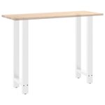 vidaXL Pieds de table de bar Blanc 2 pièces 50 x (100-101) cm Acier