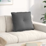 vidaXL Coussin de Dos Gris foncé 60 x 19 x 50 cm tissu