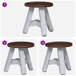 vidaXL Tabouret Naturel 22 x 22 x 24 cm Bois d'Acajou