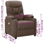 vidaXL Fauteuil de massage Taupe Tissu