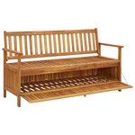 vidaXL Banc de rangement de jardin 148 cm bois d'acacia solide