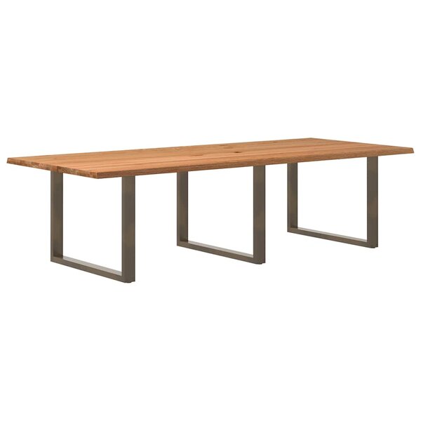 vidaXL Table à manger marron clair bois de chêne massif rectangulaire