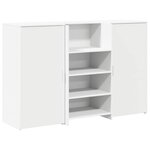 vidaXL Bureau de réception blanc 155x50x103 5 cm bois d'ingénierie