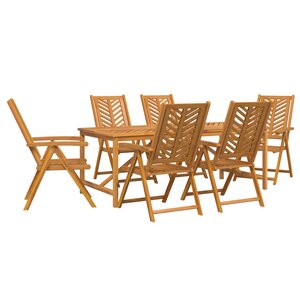 vidaXL Ensemble de salle à manger pour jardin 7 Pièces Marron